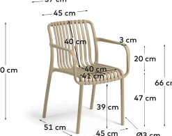 Kave Home Isabellini Tuinstoel Beige