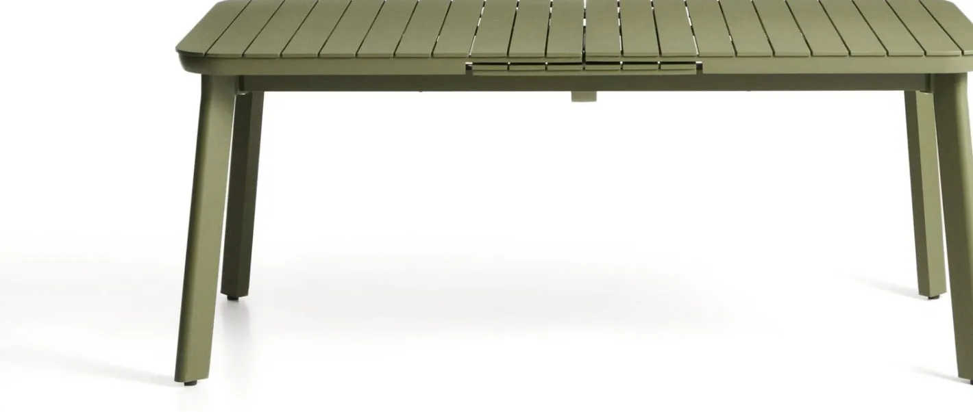 New Kave Home Izola Uitschuifbare Tuintafel Groen