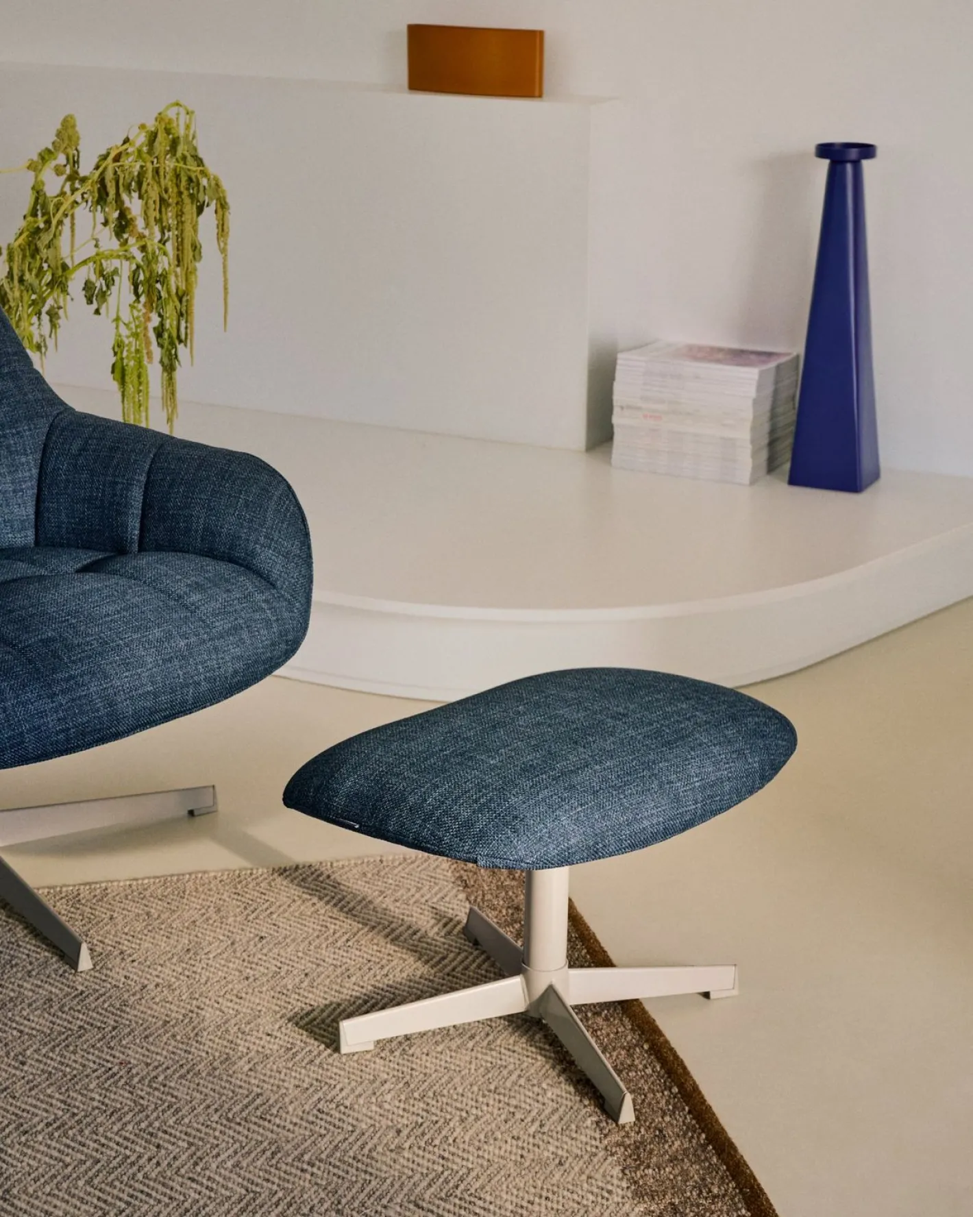 Online Kave Home Jaspe Voetenbank Blauw