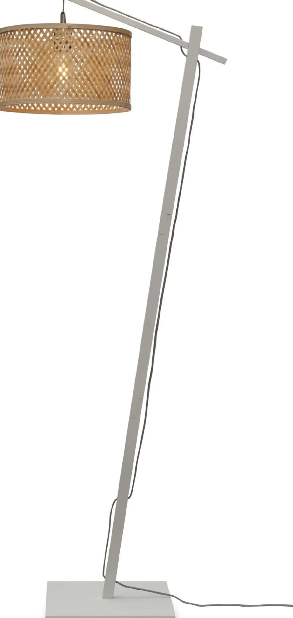 Outlet Good&Mojo Java 1 Arm S Vloerlamp White, Natural, Grey