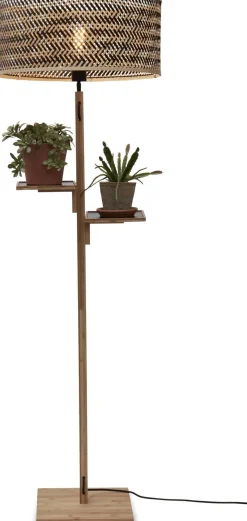 Good&Mojo Java Shelves Vloerlamp Natural, Black