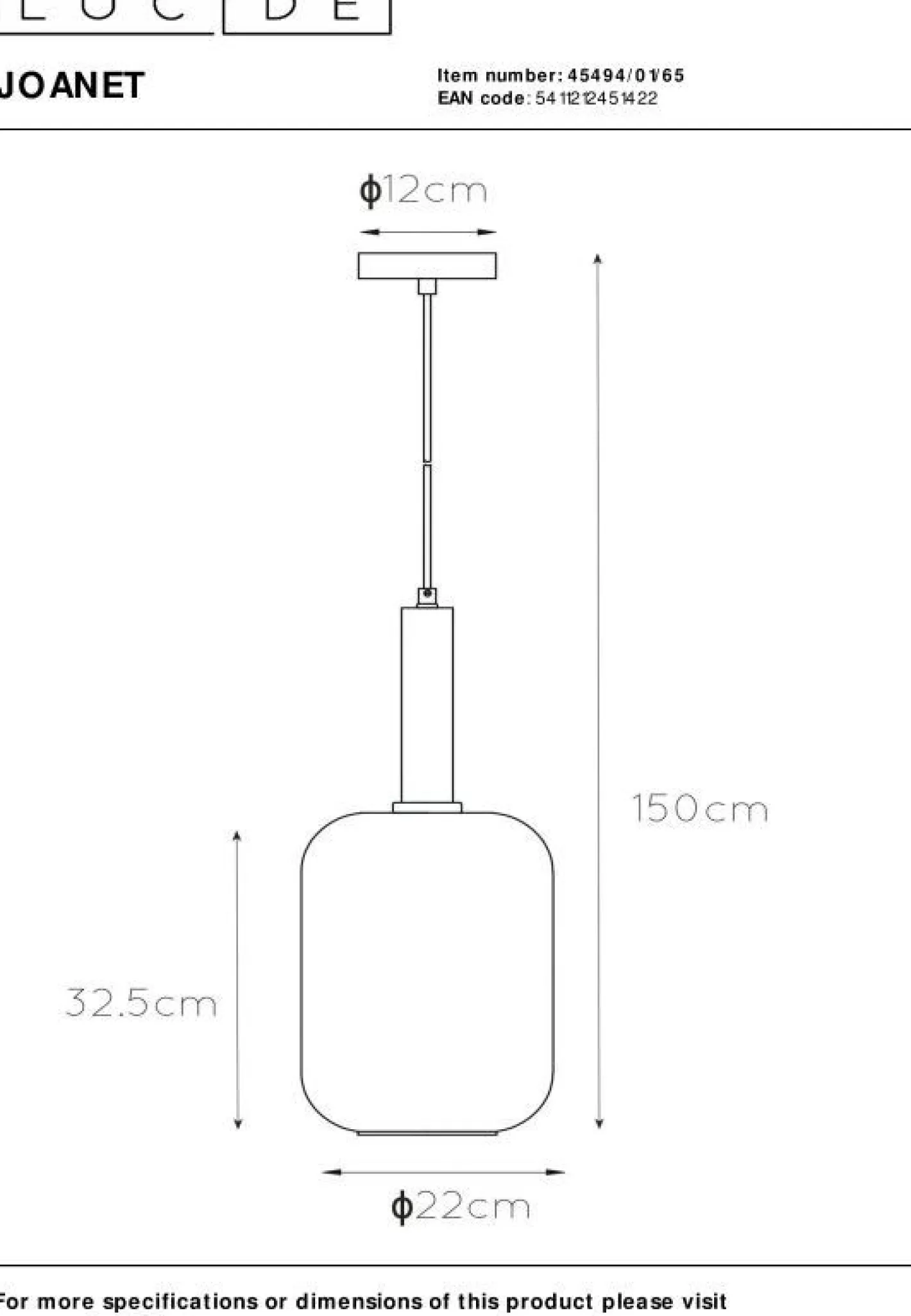 Hot Lucide Joanet Hanglamp Goud