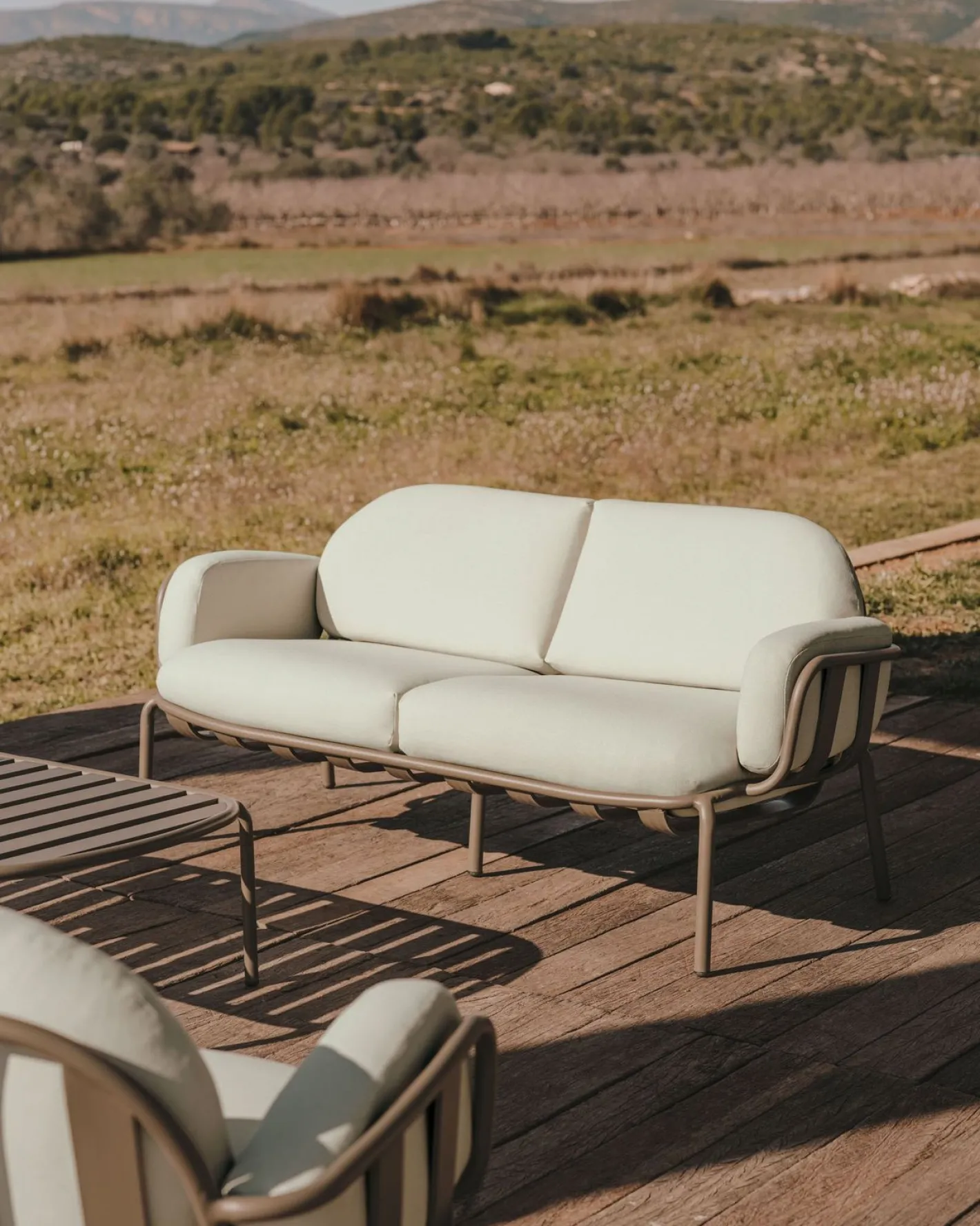 Kave Home Joncols 2-Zits Tuinbank Grijs