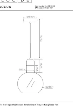 Clearance Lucide Julius Hanglamp Goud