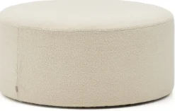 New Kave Home Kaeli Poef Ecru