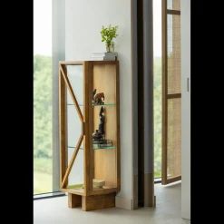 Clearance WOOOD Kella 1-Deurs Vitrinekast Naturel