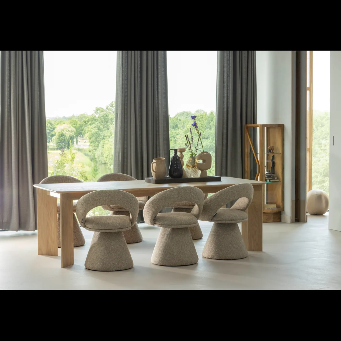Clearance WOOOD Kella 1-Deurs Vitrinekast Naturel
