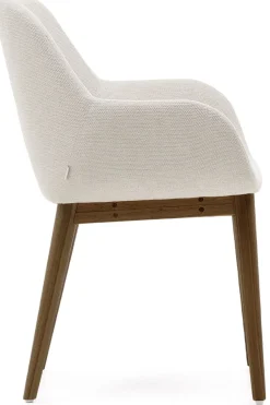 Clearance Kave Home Konna Essenhout Eetkamerstoel Creme, Donkerbruin