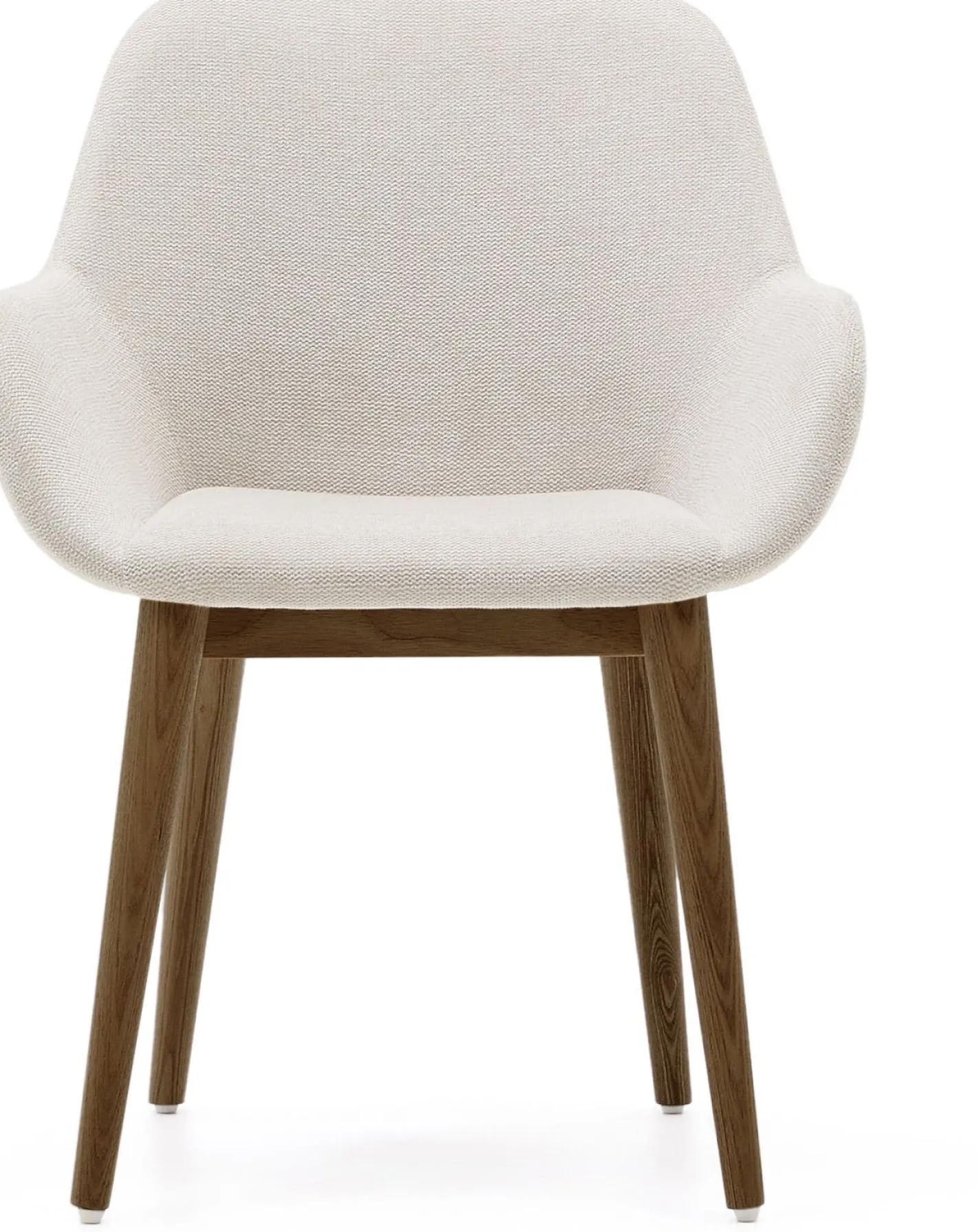 Clearance Kave Home Konna Essenhout Eetkamerstoel Creme, Donkerbruin
