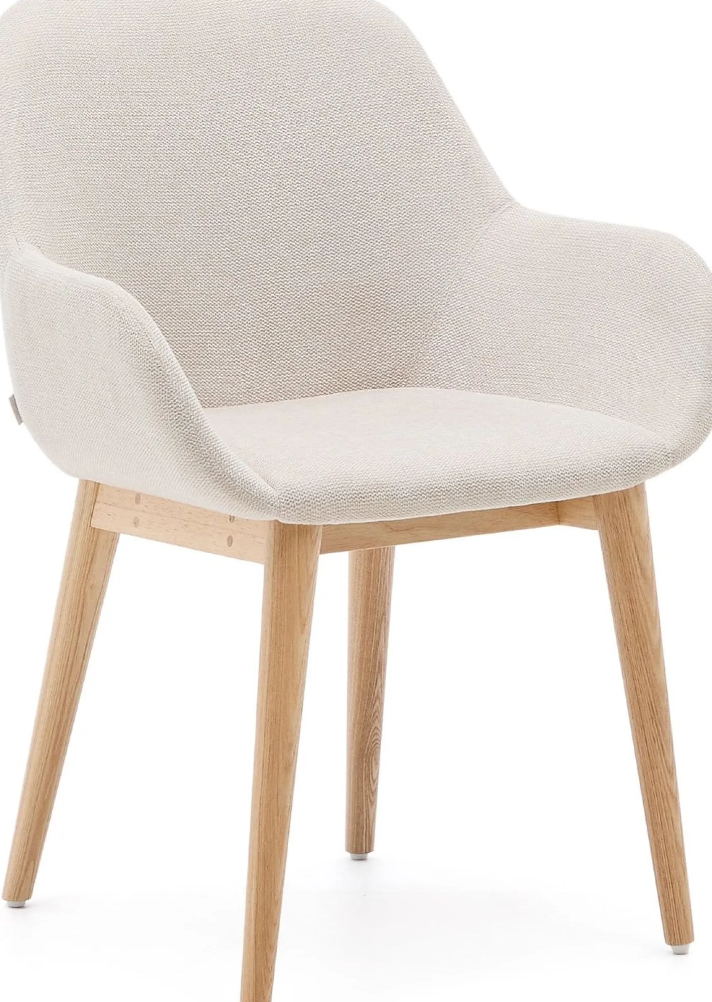 Online Kave Home Konna Essenhout Eetkamerstoel Creme, Naturel