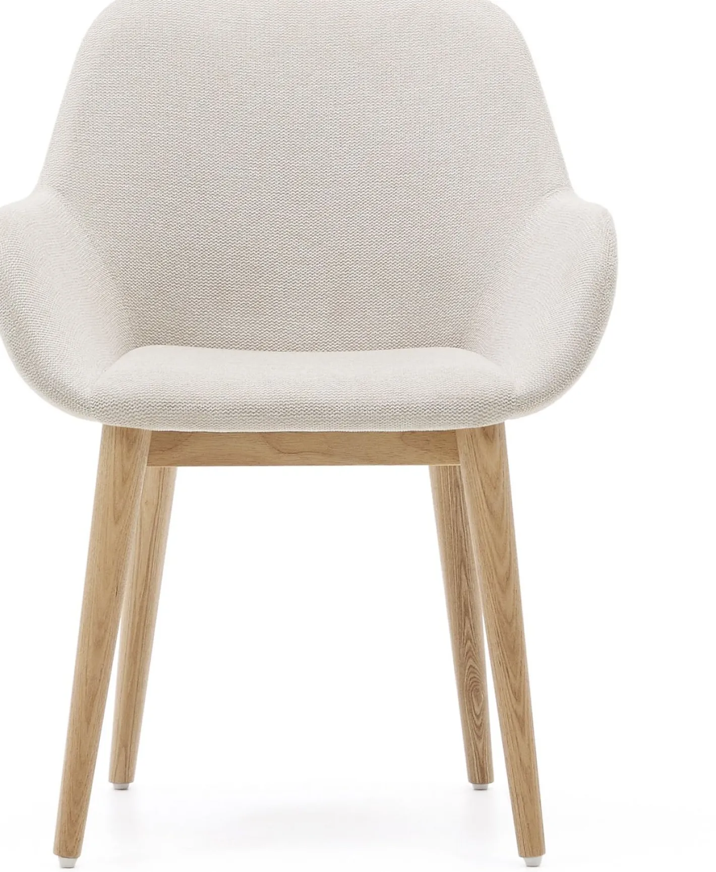 Online Kave Home Konna Essenhout Eetkamerstoel Creme, Naturel