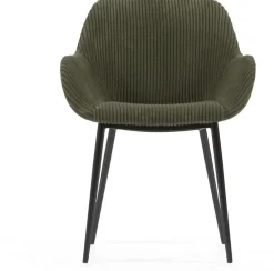 Discount Kave Home Konna Staal Eetkamerstoel Donkergroen, Zwart
