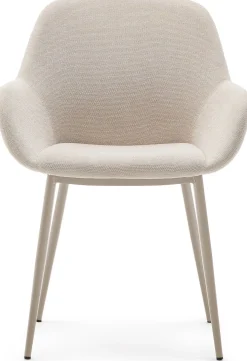 Discount Kave Home Konna Staal Eetkamerstoel Beige
