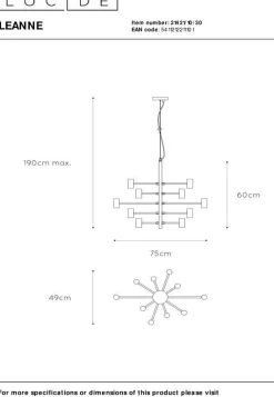 Clearance Lucide Leanne Hanglamp Zwart