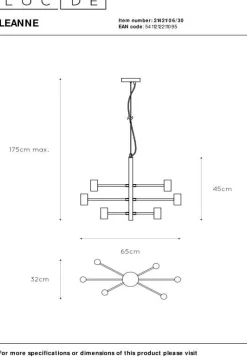 New Lucide Leanne Hanglamp Zwart