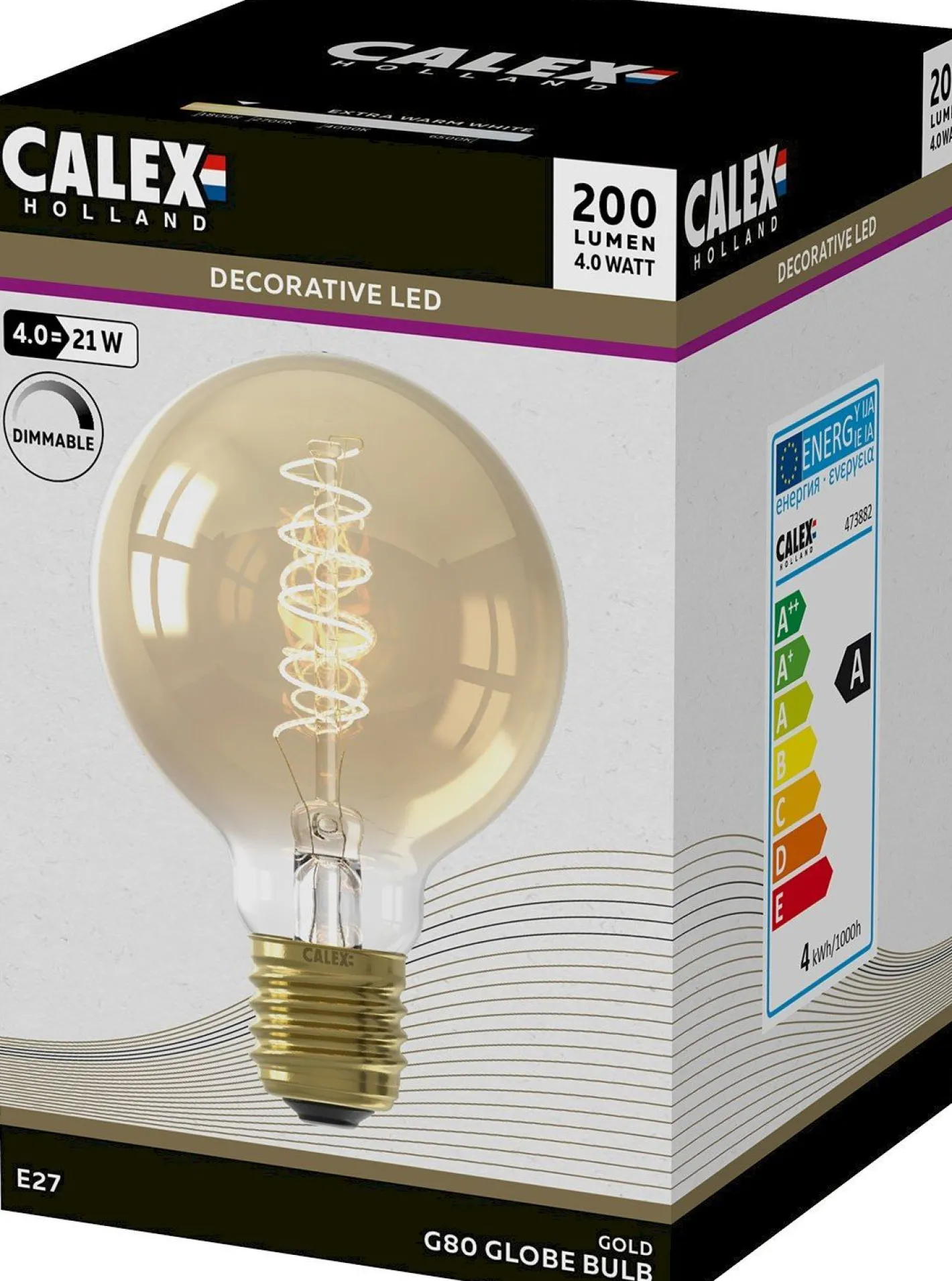 Online Calex LED Filament Globe Lichtbron Goud