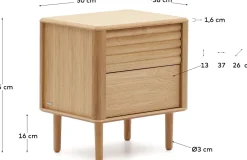 New Kave Home Lenon Nachtkast Naturel