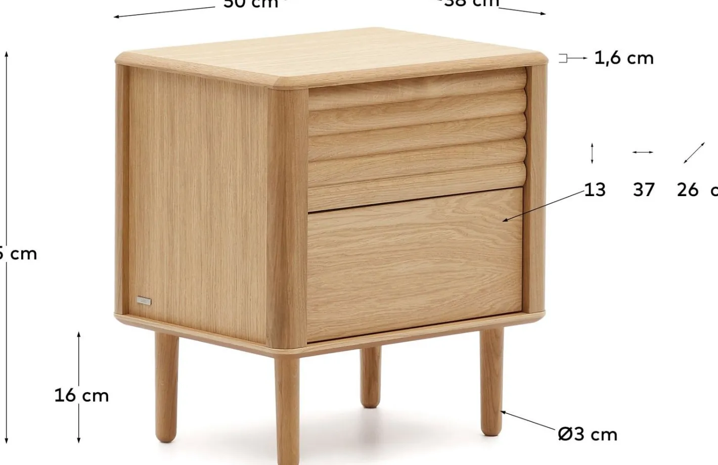 New Kave Home Lenon Nachtkast Naturel