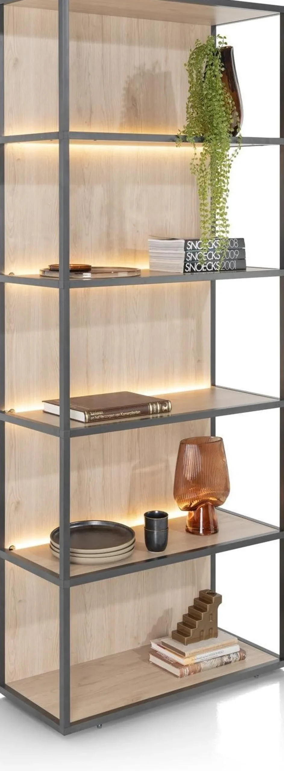 Outlet XOOON Lindfield Boekenkast Zwart, Naturel