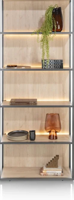 Outlet XOOON Lindfield Boekenkast Zwart, Naturel