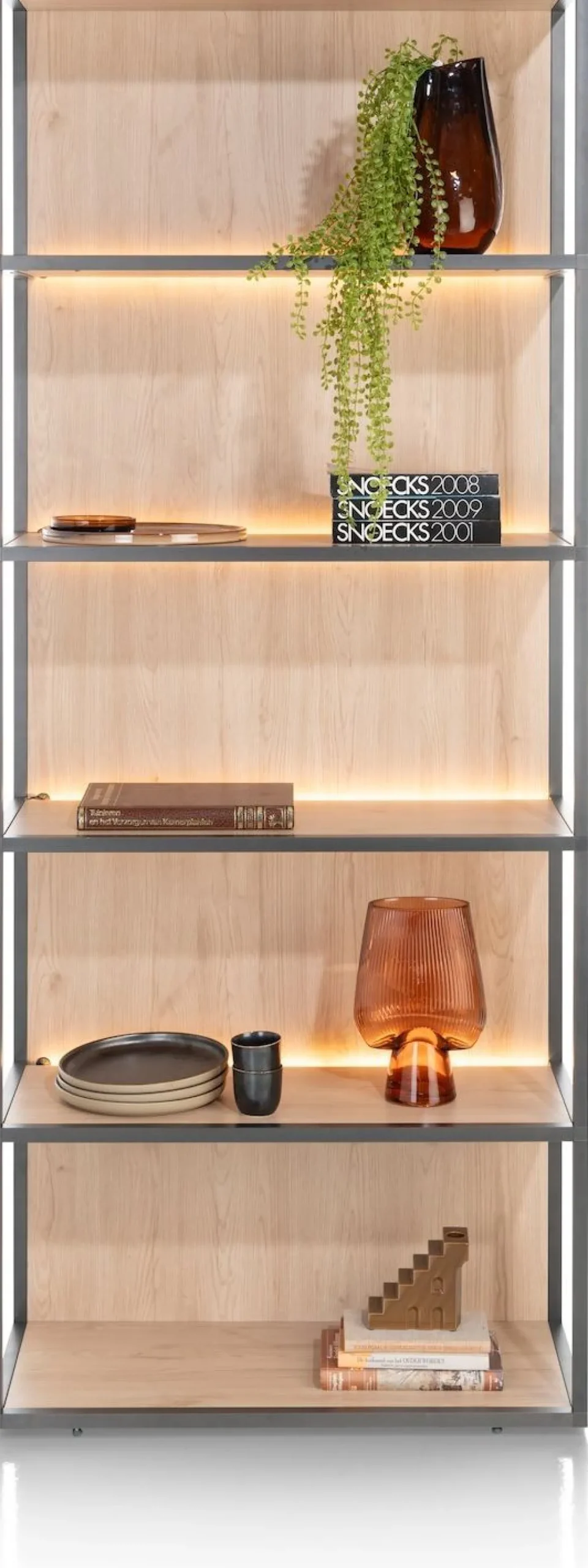 Outlet XOOON Lindfield Boekenkast Zwart, Naturel