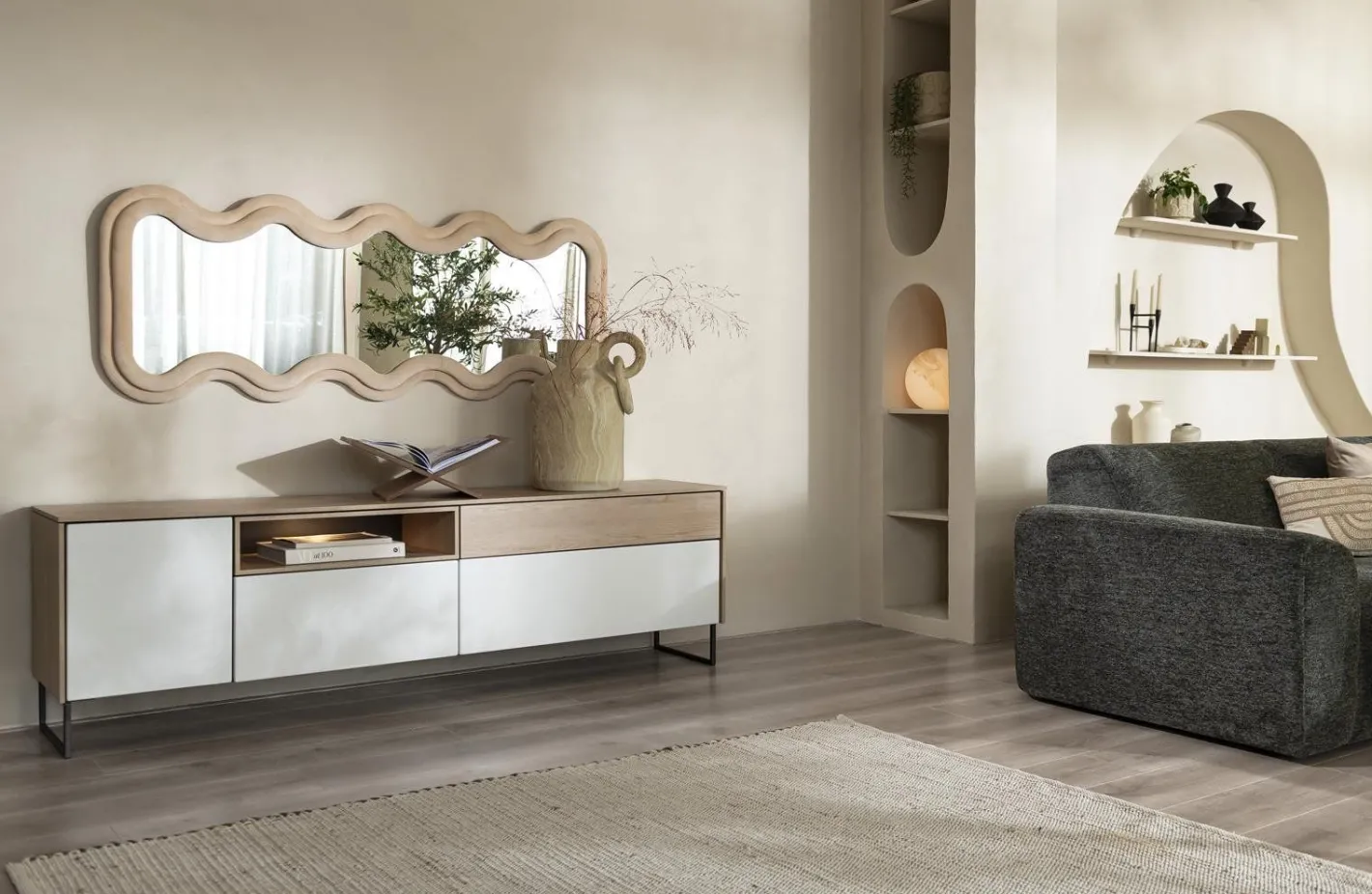 Online XOOON Lindfield Lowboard Wit, Naturel