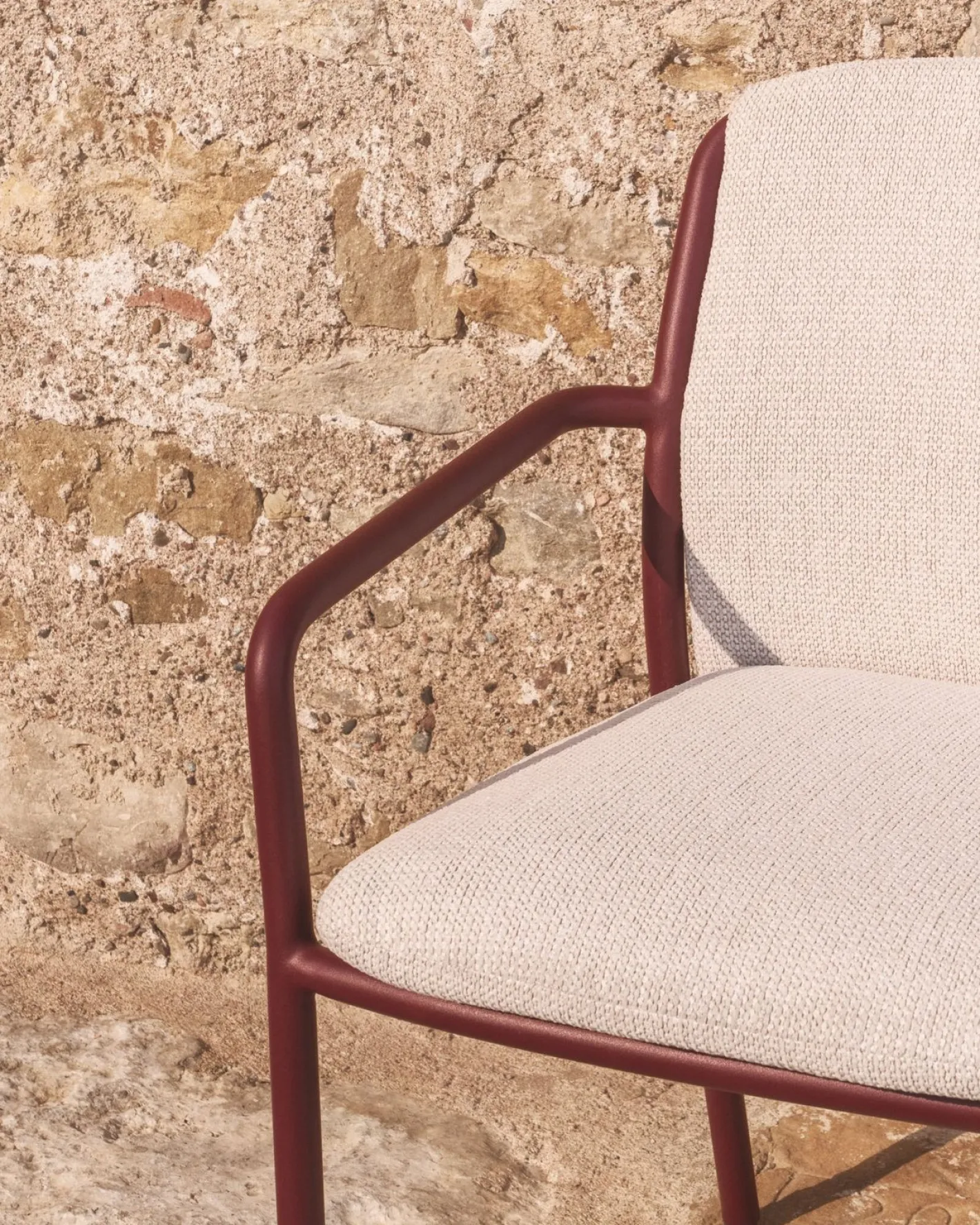 Best Kave Home Linosa Tuinstoel Donkerrood, Beige
