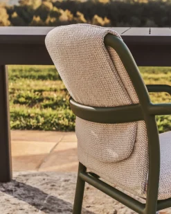 New Kave Home Linosa Tuinstoel Groen, Beige