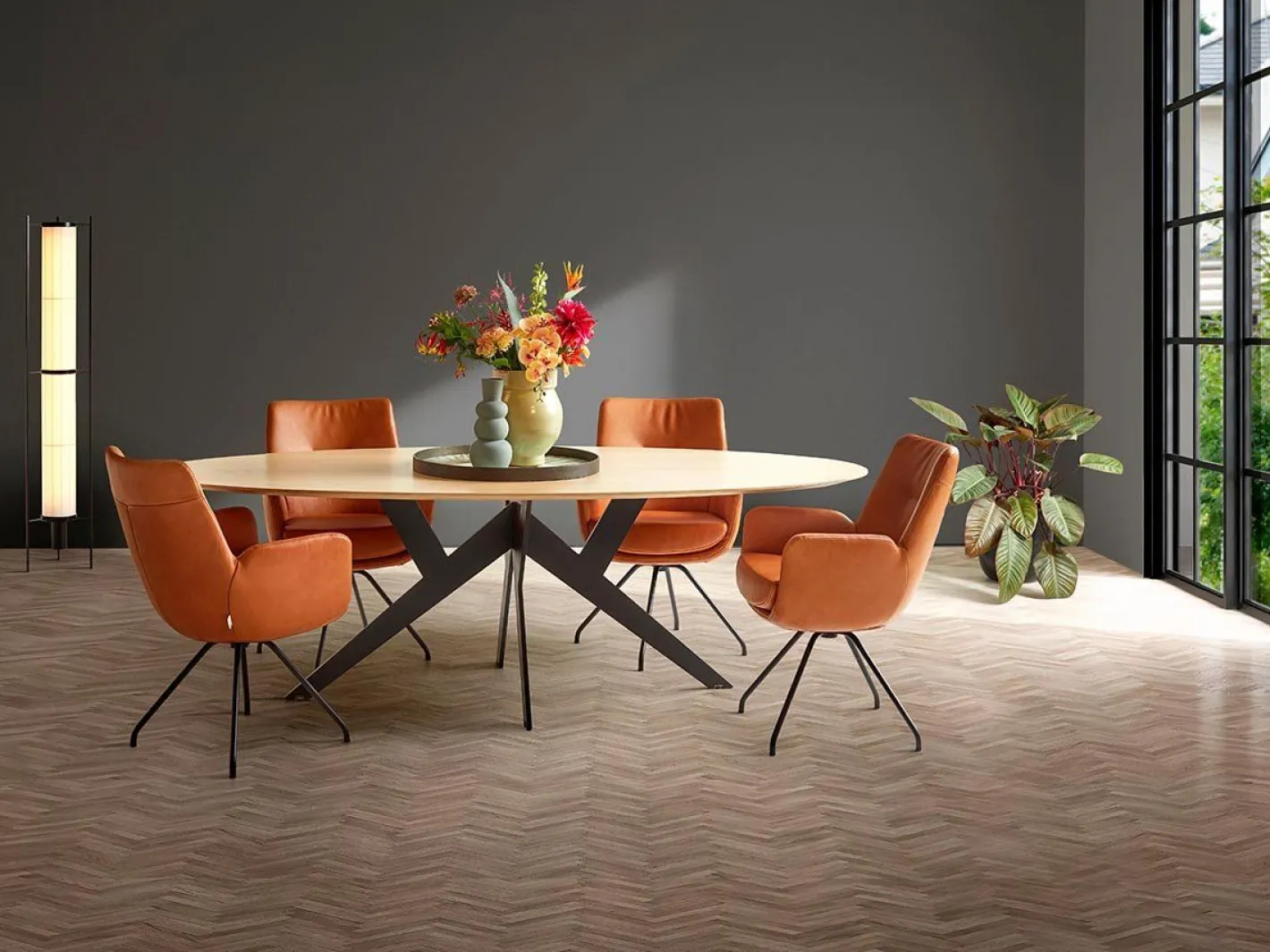 Clearance Movani Lisanne Eetkamerstoel Cognac, Lichtbruin