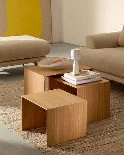 Discount Kave Home Litto Bijzettafel Lichtbruin