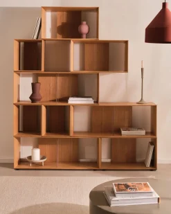 Hot Kave Home Litto Vakkenkast Bruin, Naturel