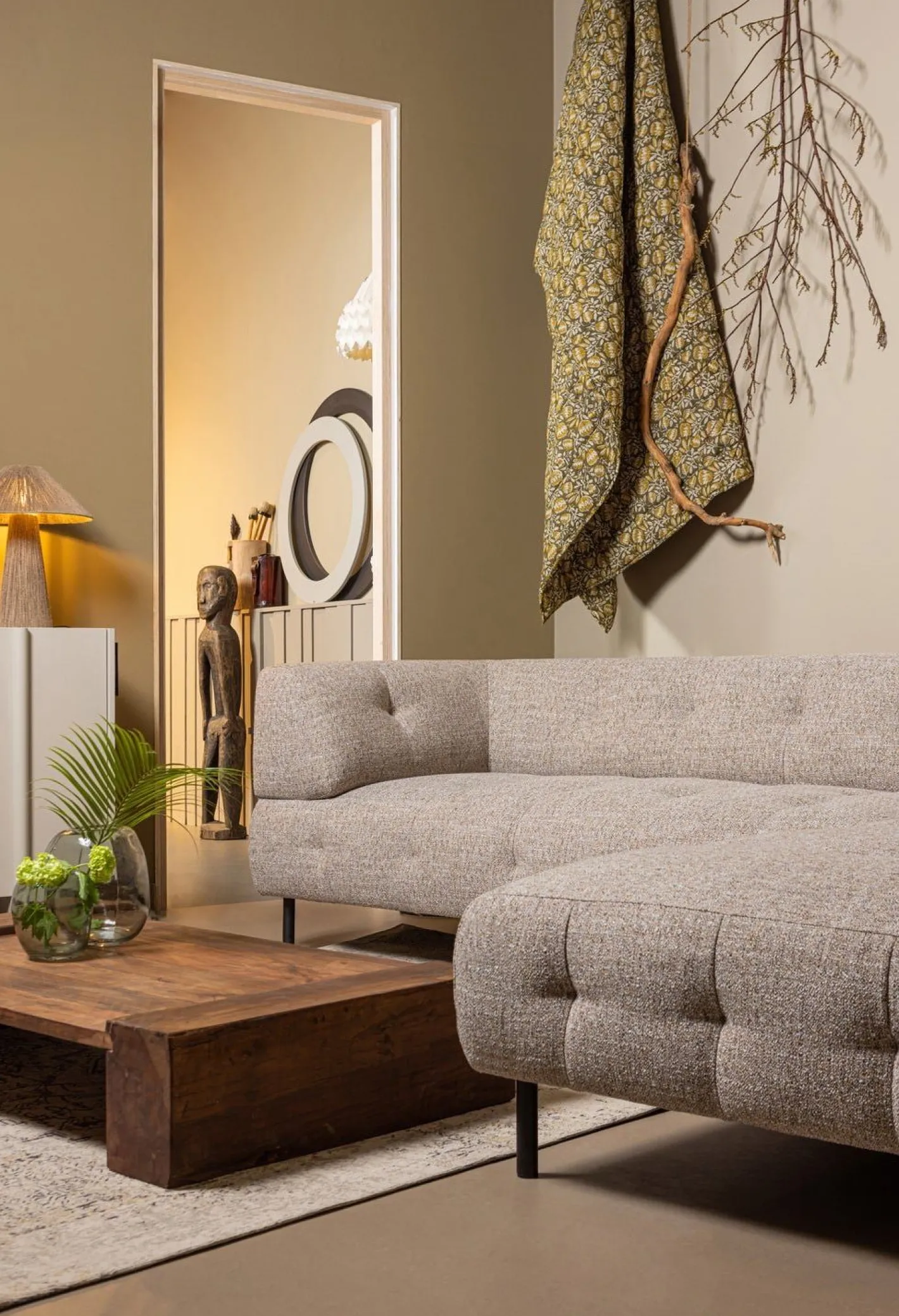 Outlet WOOOD Lloyd Rechts Hoekbank Brown Melange