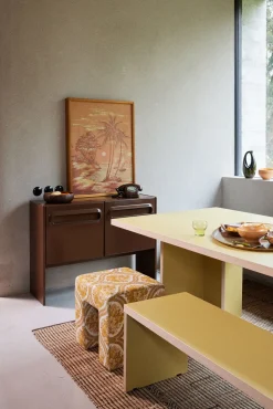 Discount HKLIVING Lobby Hocker Oranje, Geel, Wit