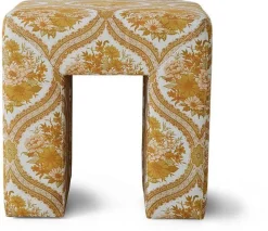 Discount HKLIVING Lobby Hocker Oranje, Geel, Wit