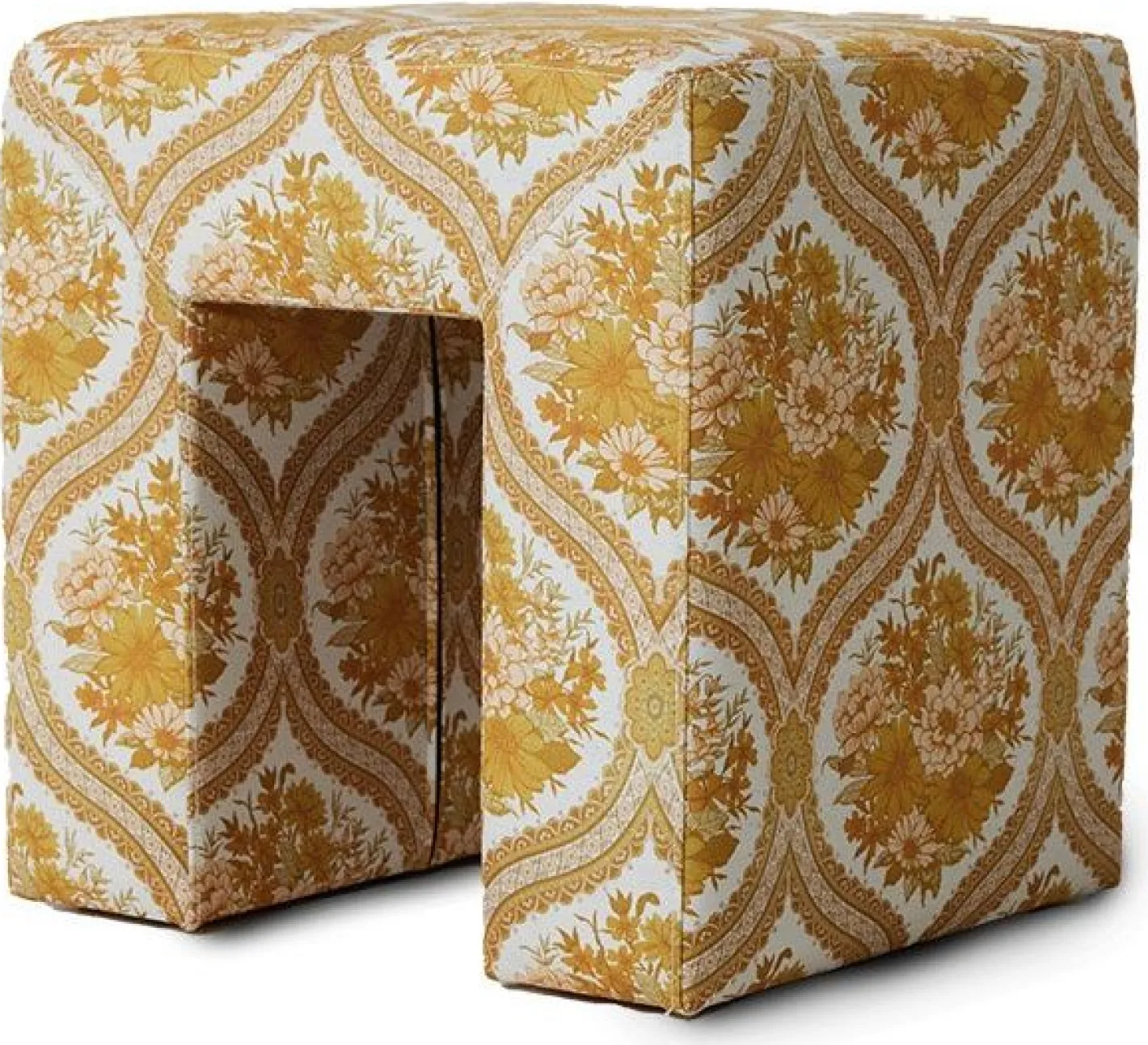 Discount HKLIVING Lobby Hocker Oranje, Geel, Wit