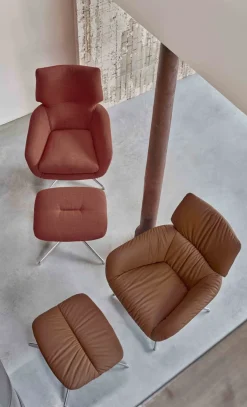 New Leolux Lodey Plus Fauteuil Brown orange