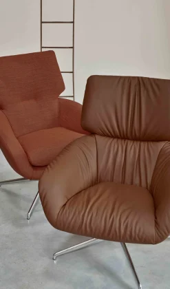New Leolux Lodey Plus Fauteuil Brown orange