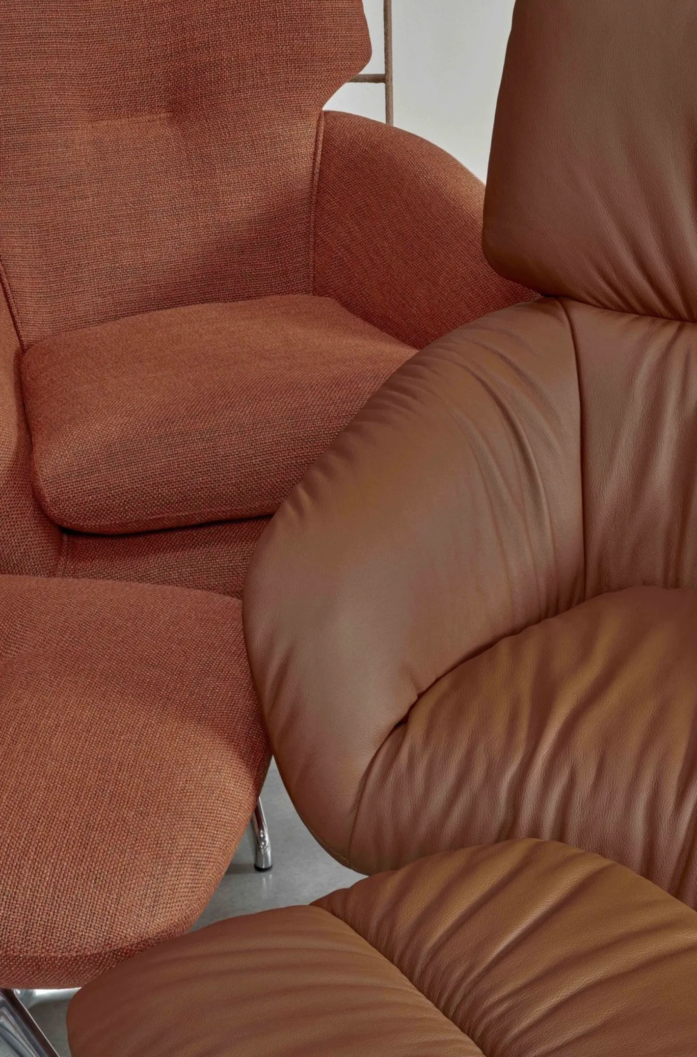 New Leolux Lodey Plus Fauteuil Brown orange