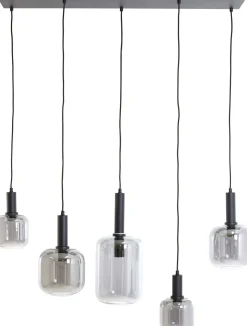 Discount Trendhopper Loki 5-lichts Hanglamp Zwart, Smoke
