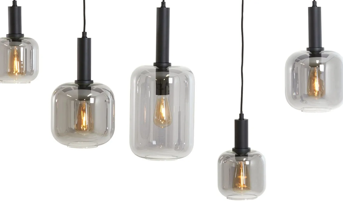 Discount Trendhopper Loki 5-lichts Hanglamp Zwart, Smoke