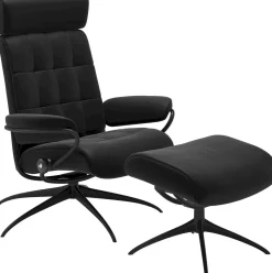 Clearance Stressless London Low Back + hocker Relaxfauteuil Zwart