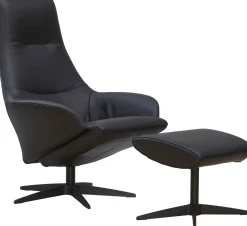 New Gealux Lucid Relaxfauteuil + Hocker Zwart