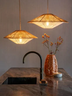 New Good&Mojo Lumbini L Hanglamp Natural, White