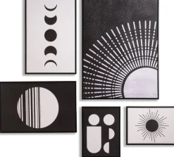 Clearance COCO maison Lunatic Set 5 Wanddecoratie Wit, Zwart