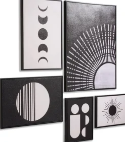 Clearance COCO maison Lunatic Set 5 Wanddecoratie Wit, Zwart