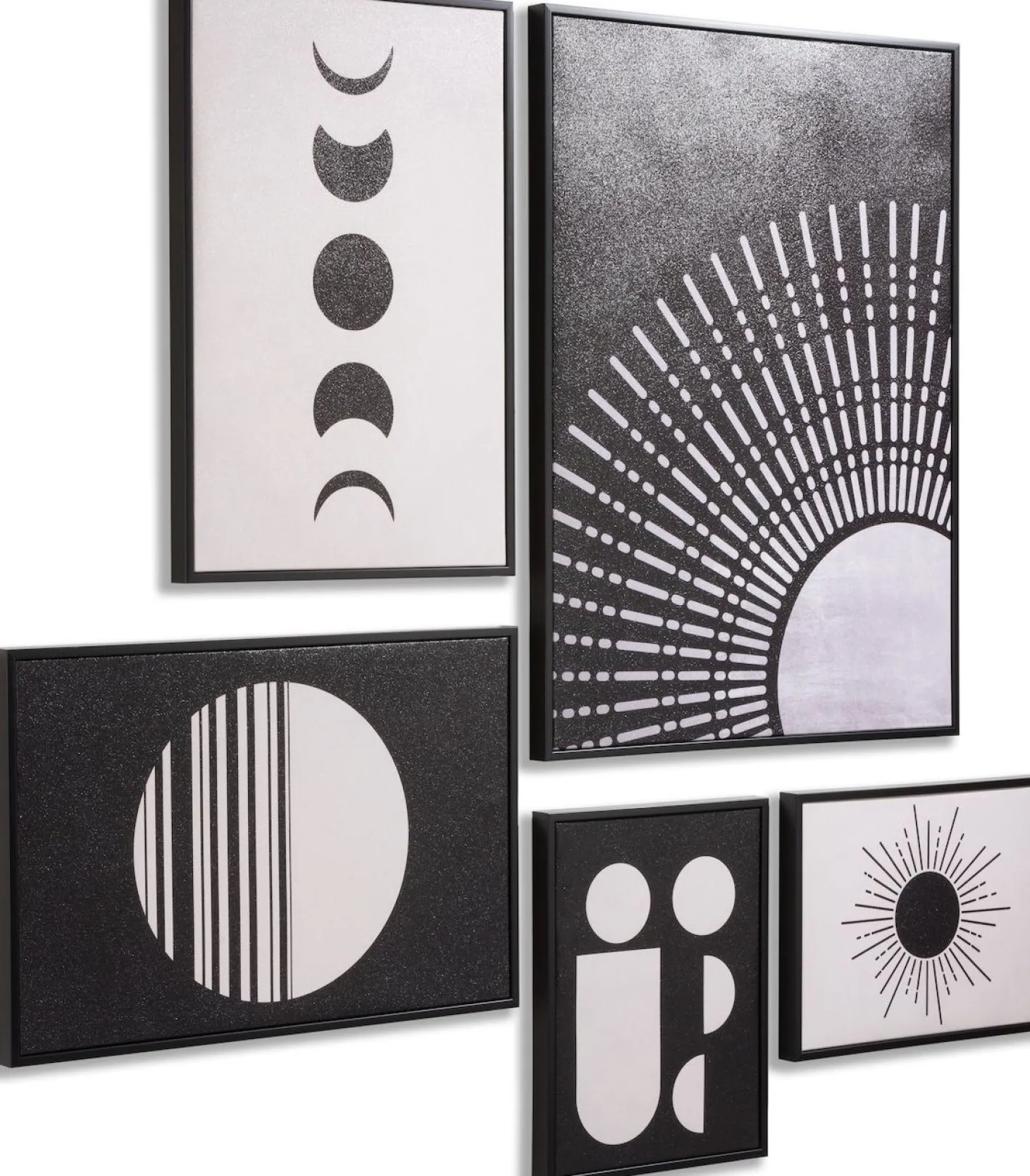 Clearance COCO maison Lunatic Set 5 Wanddecoratie Wit, Zwart