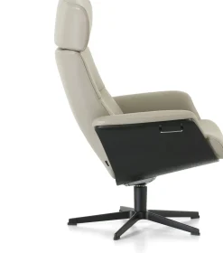 New Montèl Luxor Relaxfauteuil + Hocker Cement