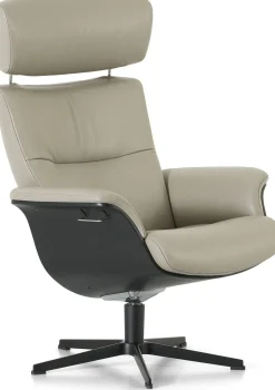 New Montèl Luxor Relaxfauteuil + Hocker Cement