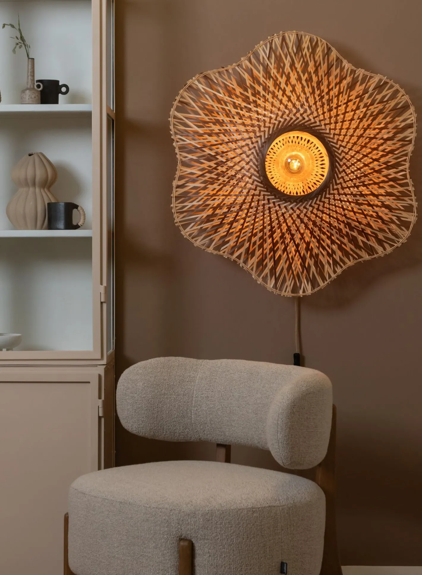 Best Good&Mojo Madura Wandlamp Natural, Brown