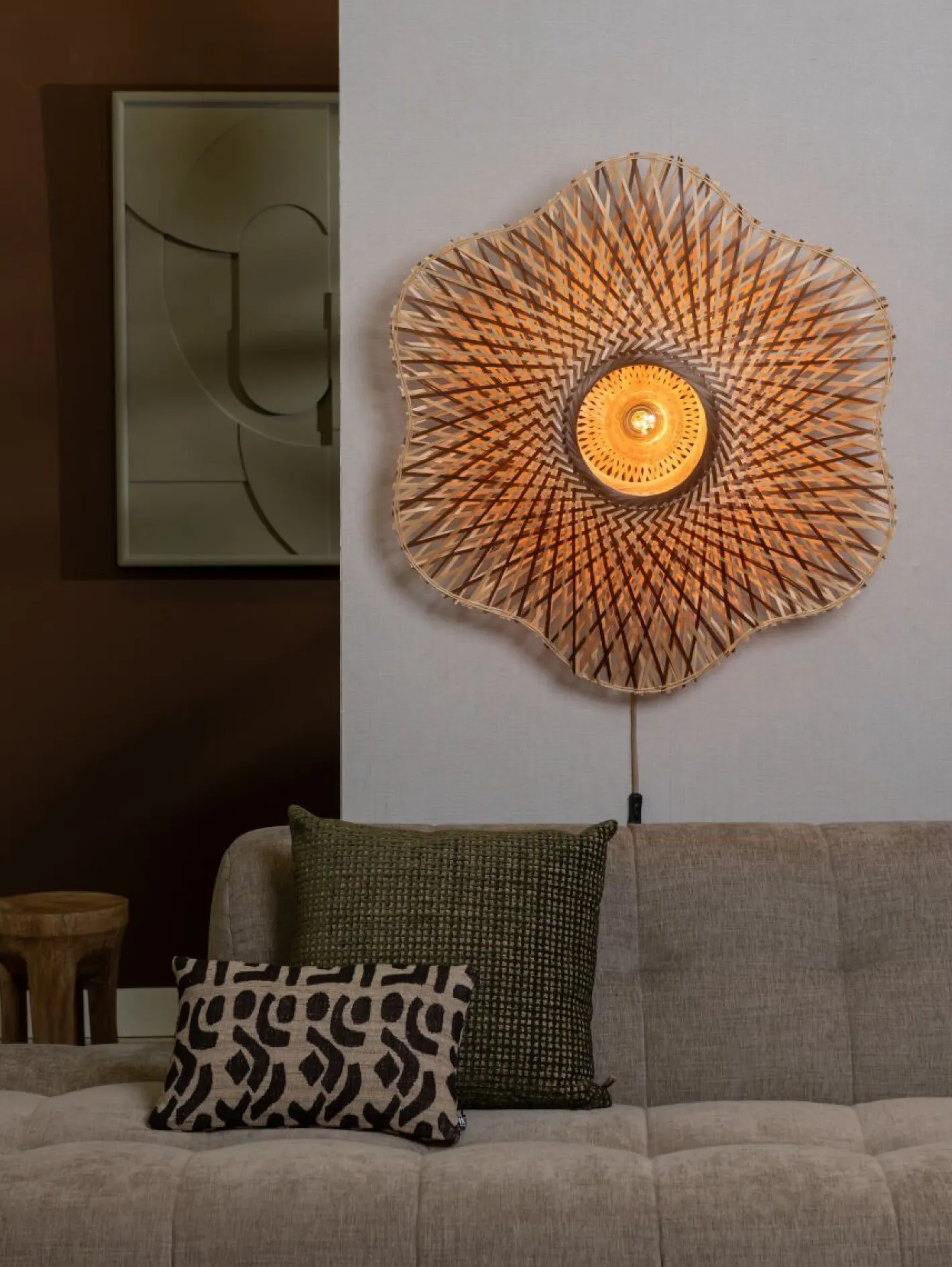 Best Good&Mojo Madura Wandlamp Natural, Brown
